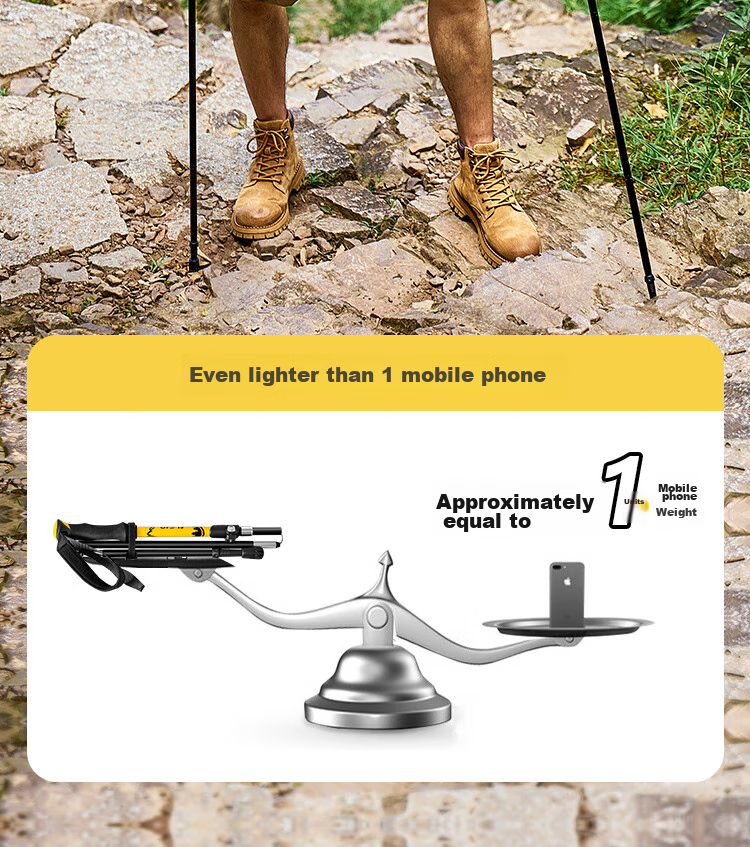 OFEIS Carbon Trekking Pole, Carbon Fiber Folding Outdoor Cane, Hiking Stick, Complete Mountaineering Equipment Set, Hiking Pole 5