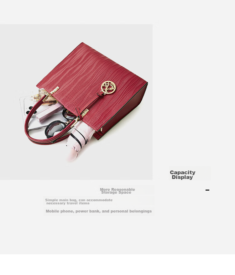 RED DRAGONFLY 2026 New Women's Handbag, Top-Grain Leather Shoulder Tote Bag with Handle, Birthday Gift for Mom 9