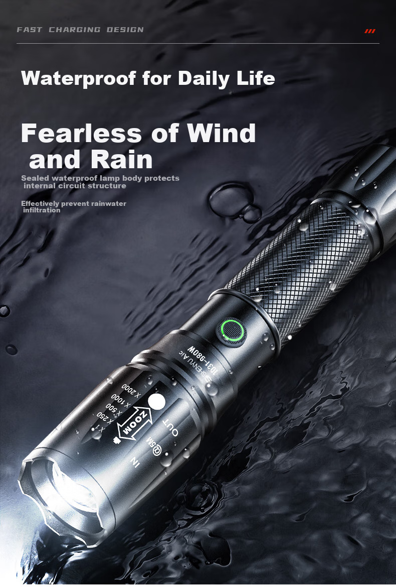 SHENYU High-Intensity Long-Range Flashlight, Rechargeable, for Outdoor And Home Use, USB Direct Charging, Mini Portable, Waterproof, Small Illumination Lamp 12