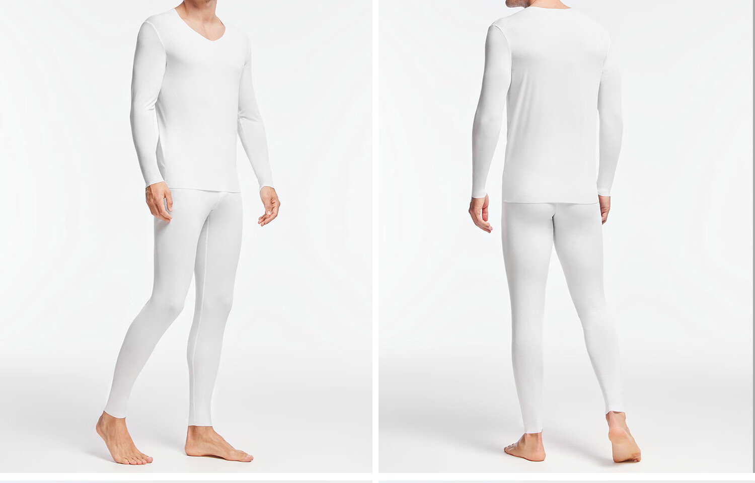 AIMER MEN Men's Thermal Base Layer Set Modal Seamless NS74J471 Dark Blue 185 28