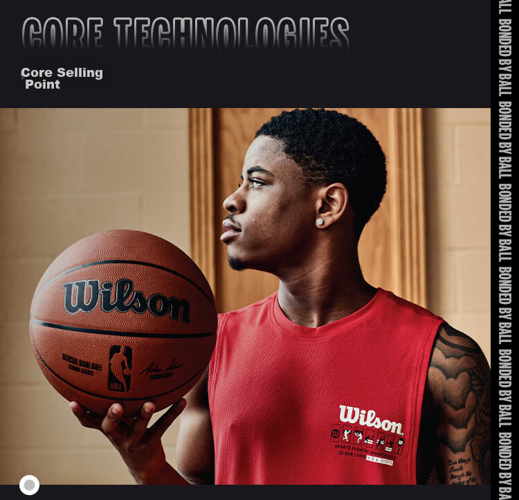 Wilson NBA Leather Basketball, Size 7, Indoor Professional Competition Basketball, WTB7500XB07 3