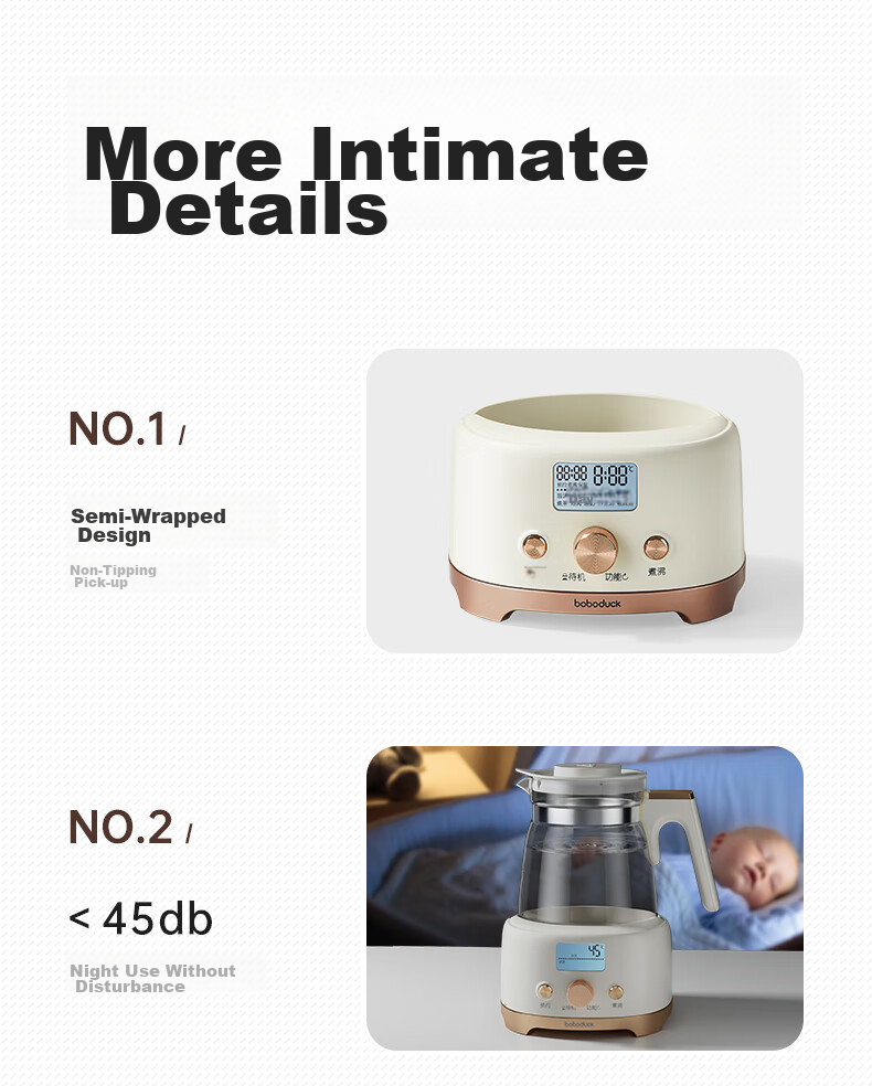 Boboduck Constant Temperature Kettle, Baby Formula Maker, Milk Powder Dispenser with Precise Water Output, Smart Constant Temperature Kettle, Water Boiler, 1.5L, 6293 22