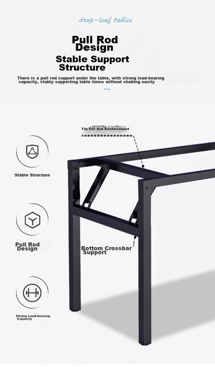 Jingcai Folding Table, Computer Desk, Study Desk, Office Desk, Training Long Table JZ35 Black Walnut 100*50cm 3