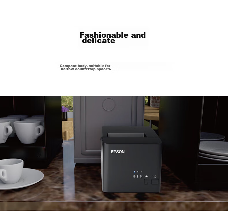 EPSON Thermal Receipt Printer 80mm for Hotels, Takeout, Kitchen Receipts, Barcode And QR Code Printer TM-T100E USB/RS Interface 8