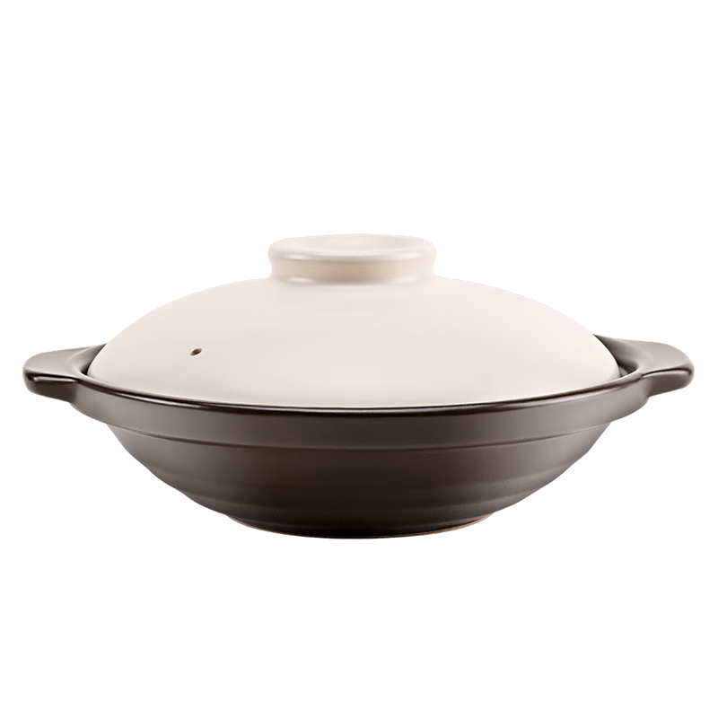 ASD Clay Pot for Home Cooking, 3.0L Capacity, Heat-Resistant, Dry-Burning without Cracking, Wide-Mouth Stew Pot, Ceramic Pot, Clay Pot for Rice, Chicken Pot