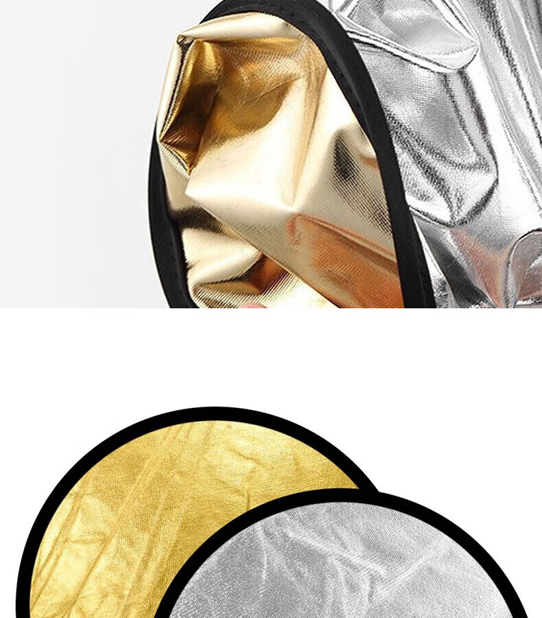 Godox 2-in-1 60CM Reflector Gold Silver Fill Light Folding Light Block Soft Light Outdoor Sunshade Portrait ID Reflector Portable Fill Light 60cm 1