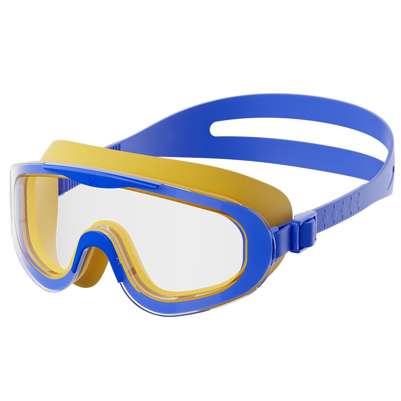 Keep Children's Large Frame Swimming Goggles, Boys And Girls Waterproof Anti-Fog Professional High-Definition Swimming Glasses, 502 Yellow And Blue