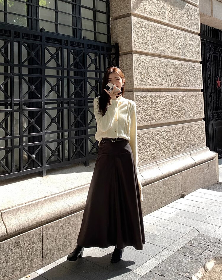 NOME Solid Color Semi-Turtleneck Top for Women, Wool Silk Fleece, Autumn And Winter New Style Inner Layer Base Shirt, White, Size S 13
