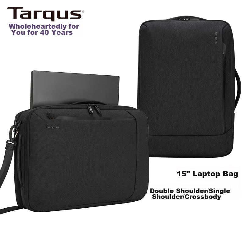 TARGUS Laptop Backpack, 15.6-Inch Business Backpack, Single Shoulder Crossbody Briefcase, Multi-Purpose Bag, Black, 587