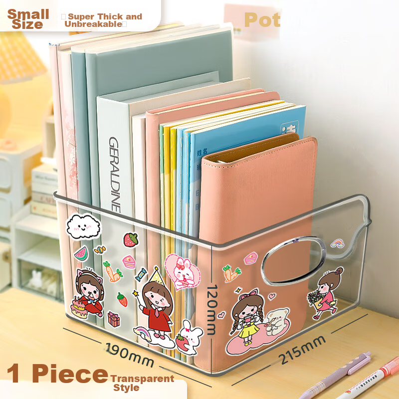 Shuxing Acrylic Transparent Bookend, Thickened Large Capacity Non-Slip Desktop Book Storage, Simple Wear-Resistant Office Study Exam Season Student Bookend