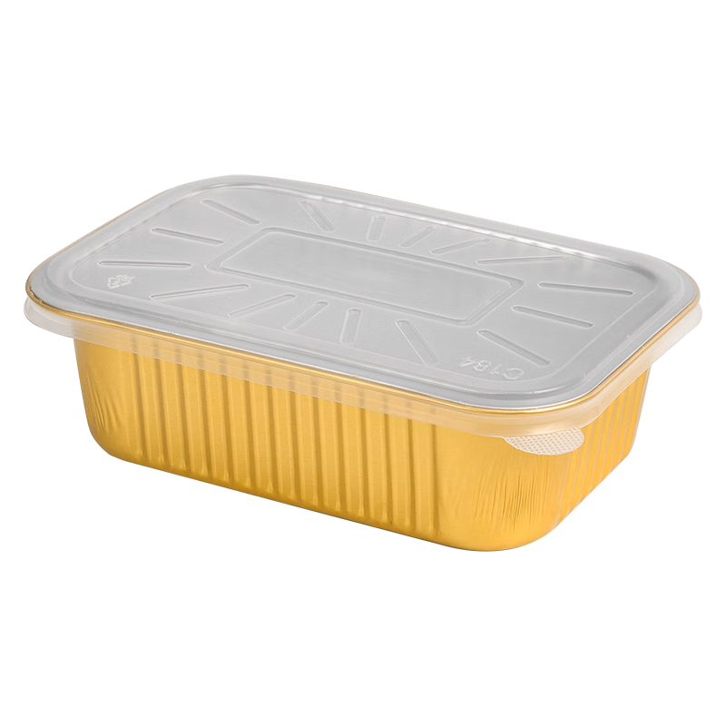 Faxilon Thickened Tin Foil Containers, 930ml*10 with Lids, Disposable Takeout Boxes for Outdoor Baking And Oven Use, Aluminum Foil Takeaway Boxes