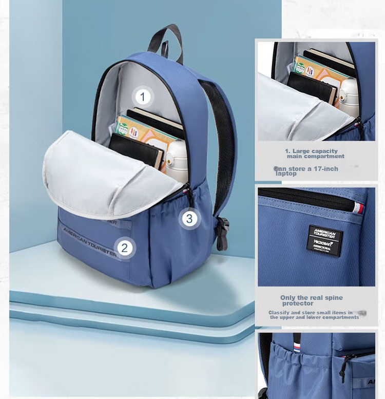 AMERICAN TOURISTER Backpack for Middle And High School Students, Boys And Girls, Large Capacity Laptop Bag, Stylish Design NJ8*001 5