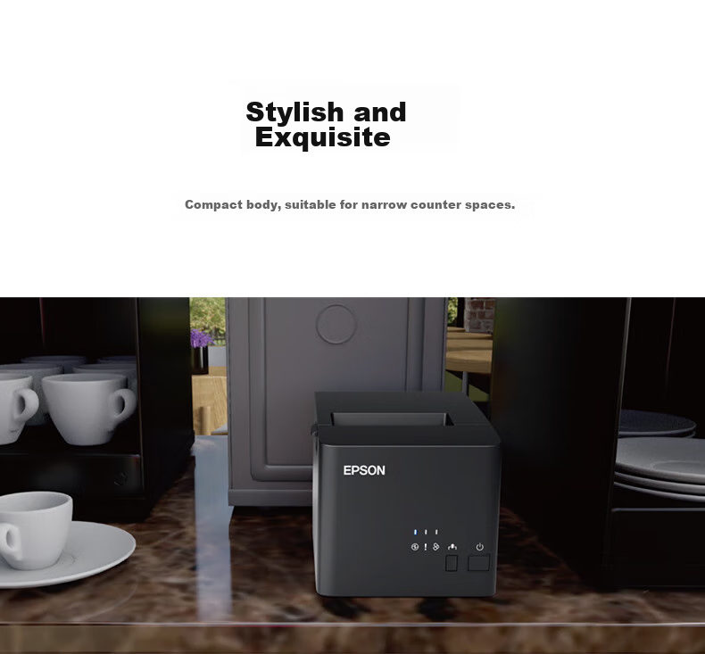 EPSON Thermal Receipt Printer 80mm for Hotels, Takeout, Kitchen Receipts, Barcode And QR Code Printer TM-T100E USB/RS Interface 18