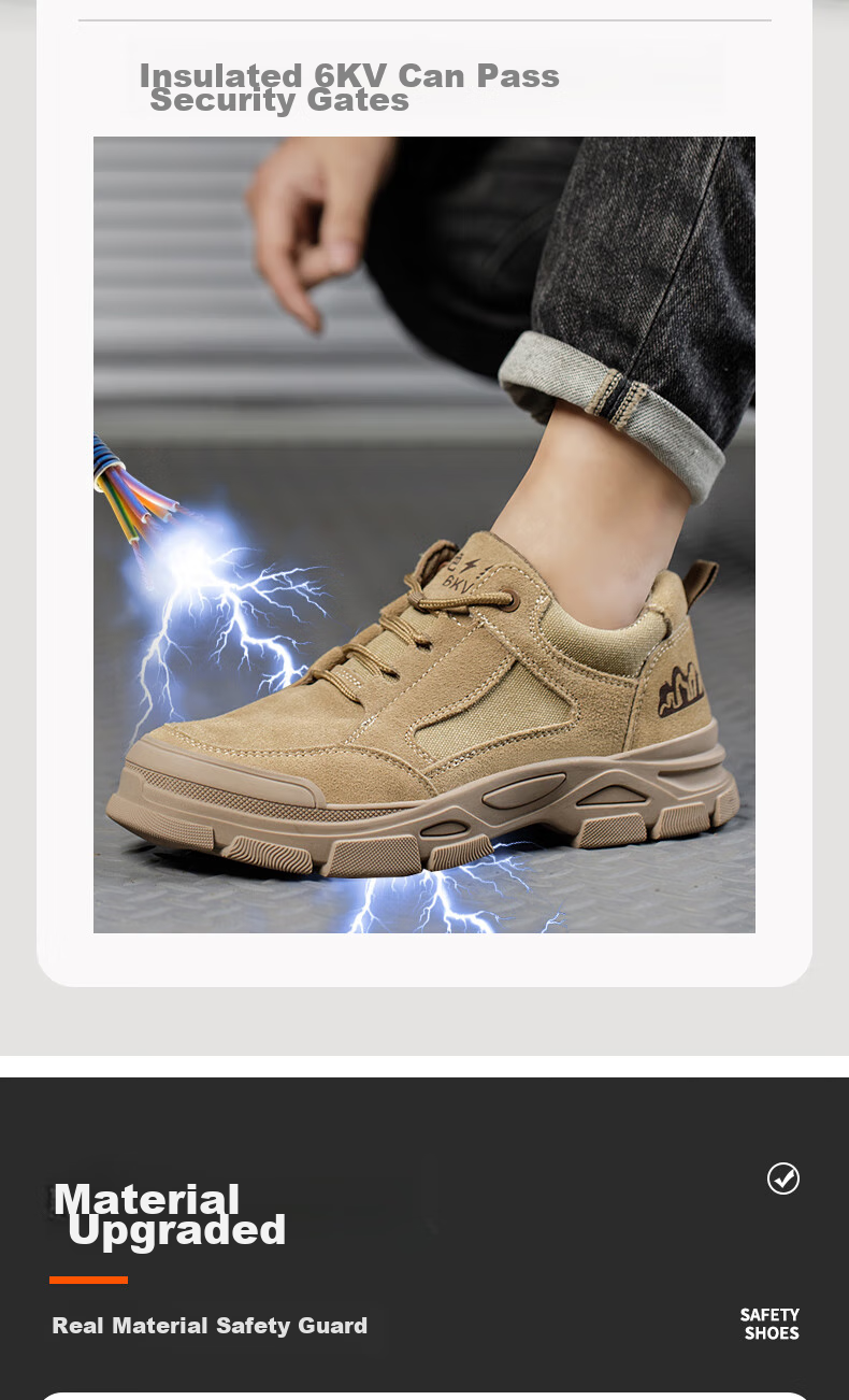 LAOGUANJIA Men's Safety Shoes, Summer Breathable Comfortable Wear-Resistant, Electrical Insulation Non-Slip Work Functional Shoes 390 Size 45 2