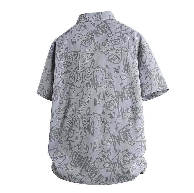 Number One Youth Men's Summer Short Sleeve Shirt Ice Silk Cooling Loose Fit Plus Size Black 4XL 4