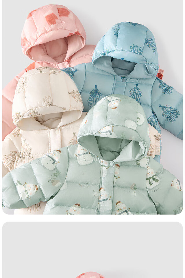 TONGTAI Baby Down Jacket One-Piece Autumn Winter Hooded Romper Kids Outdoor Three-Proof Jumpsuit Blue 90cm 10