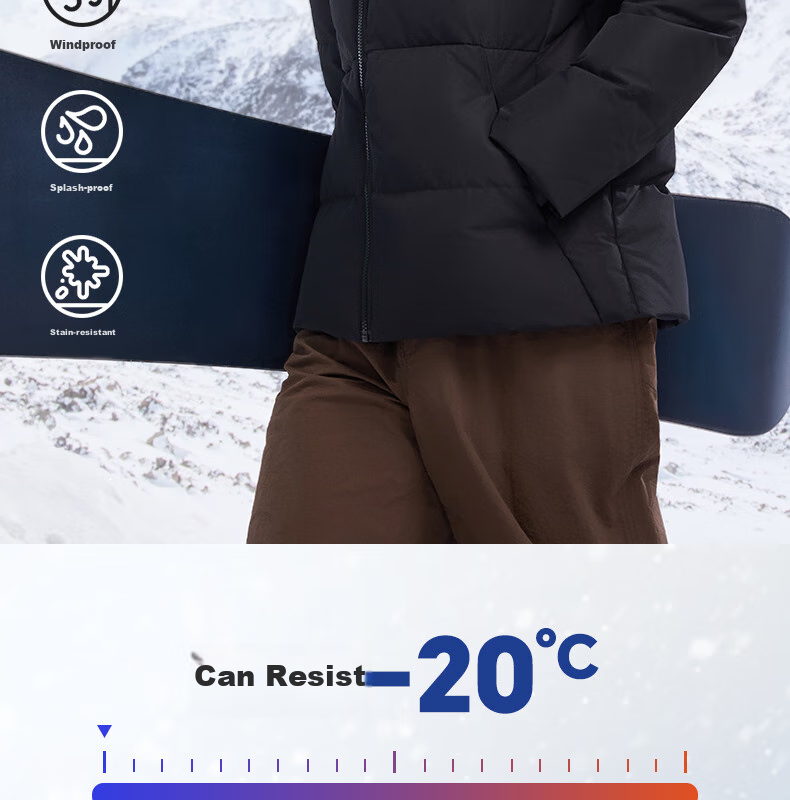 PEAK Yuxue down Jacket, Spring Season, Triple Protection Technology, Short Style, Men's Duck Down, Windproof, Warm Sports Coat, DF544121 2