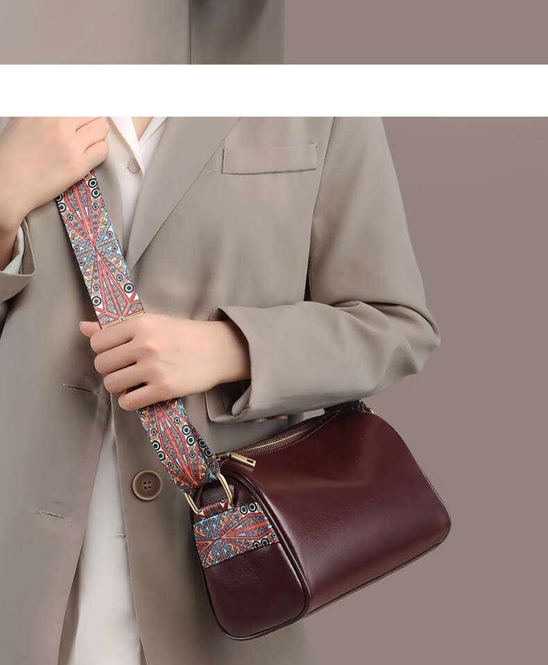 Aiqinghai Leather Handbag, Women's Crossbody Bag, Shoulder Bag, Pillow Bag, Brand Birthday Mother's Day Gift, Practical Present for Mom 3