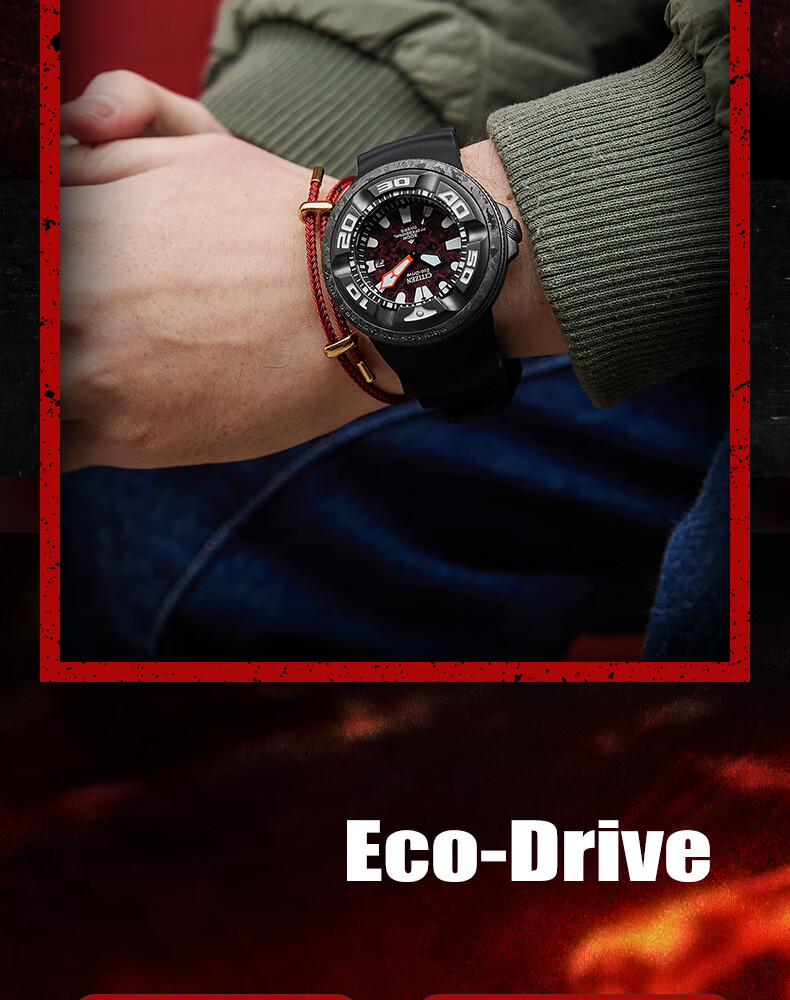 CITIZEN Men's Watch Japanese-Korean Godzilla IP Edition PU Strap Sports Student Gift for Father's Day BJ8059-03Z 14