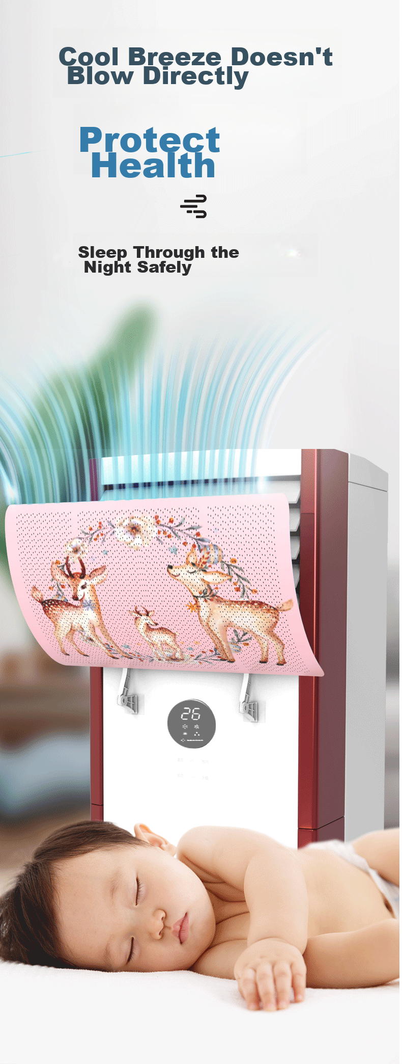 XIAOHUANGHOU Vertical Cabinet Air Conditioner Wind Deflector, Anti-Direct Blowing, Living Room Cabinet Machine Air Outlet Baffle, Wind Shield Cover, Air Guide Plate 5