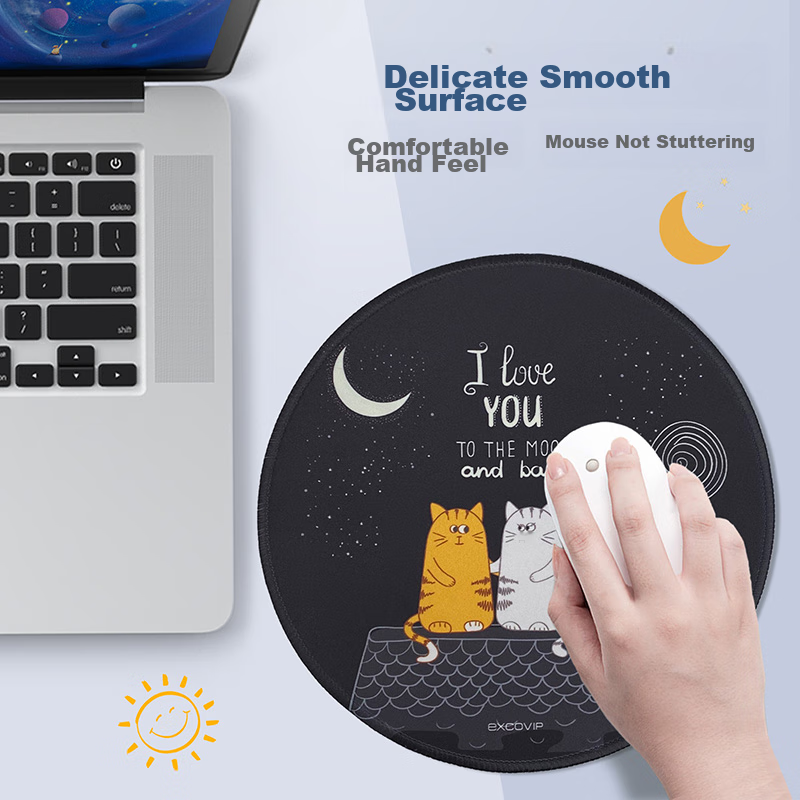 EXCO Don't Go to Work? Stay Mini Mouse Pad Small Size Oval Computer Desk Mat Fine Surface Gaming Keyboard Small Pad Portable Washable 0552 8
