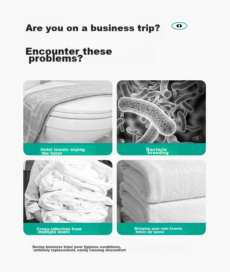 Briars Disposable Bath Towels, Thick Cotton Portable Pearl Pattern Travel Towels, Soft Cotton Towels for Business Trips And Travel, 10-Pack 2