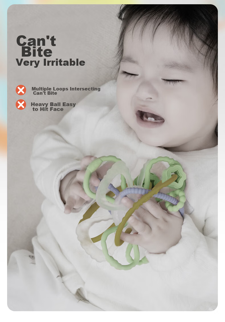 Shixi Manhattan Ball, Baby 0-6 Months Chewable Food-Grade Toy, Hand Grasping Ball for Oral Stage And Grip Training 4
