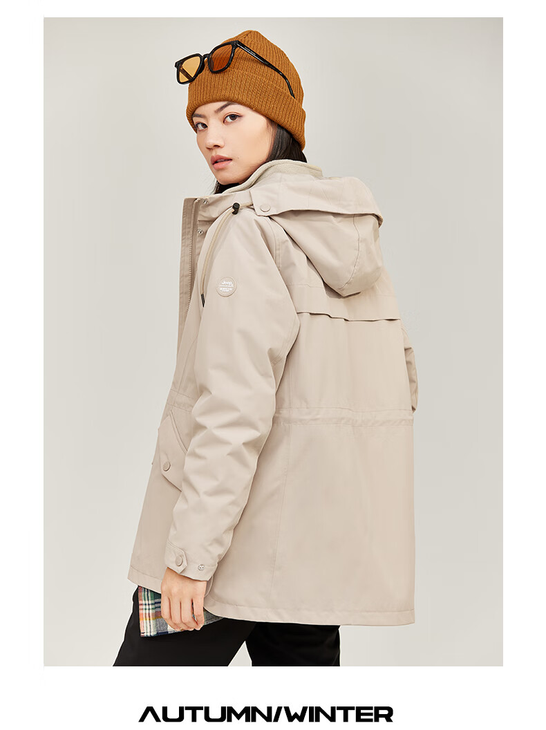 Jeep Outdoor Jacket for Men And Women, Three-In Fleece Windproof Waterproof Couple's Coat with Detachable Layers, Cold-Resistant Mountaineering Suit, 2XL 21
