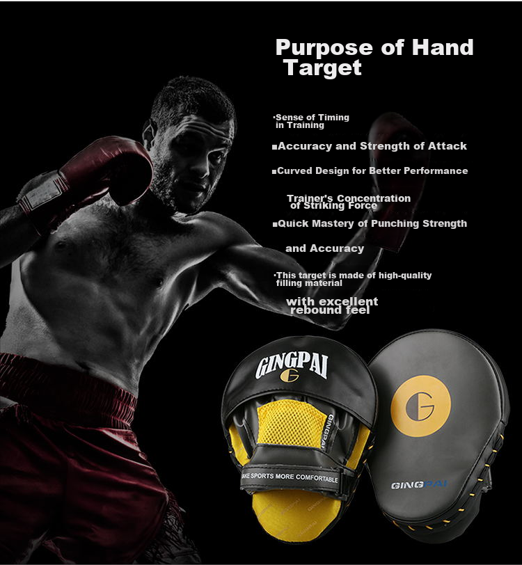 Jingpai Sanda Boxing Target, Curved Hand Target, Training Punching Target, Sanda Taekwondo Foot Target, Black 9