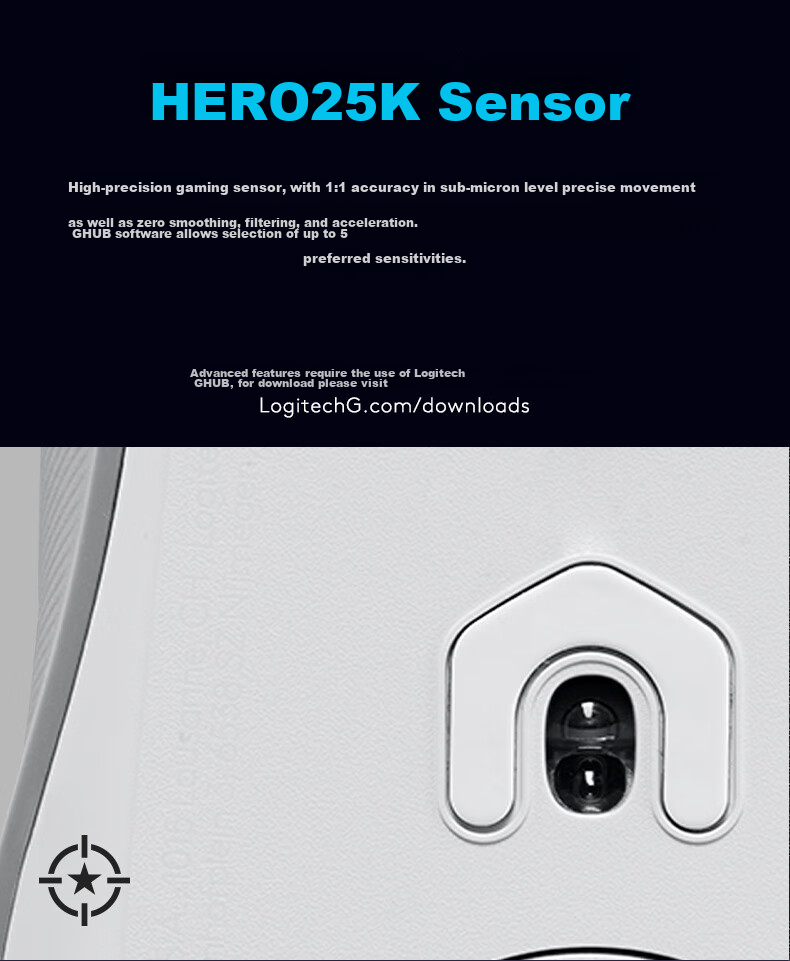 G G502 X PLUS LIGHTSPEED Gaming Mouse - White, RGB Lighting Effects, Hero 25K Sensor, Upgraded from G502 Hero, Essential for Pavu Triangular 3