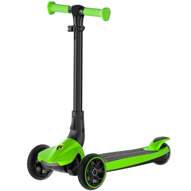 Kick'n'Roll Children's Scooter for Boys And Girls Aged 3-12, Foldable with Light-Up Pedals And Wheels, Forest Gree