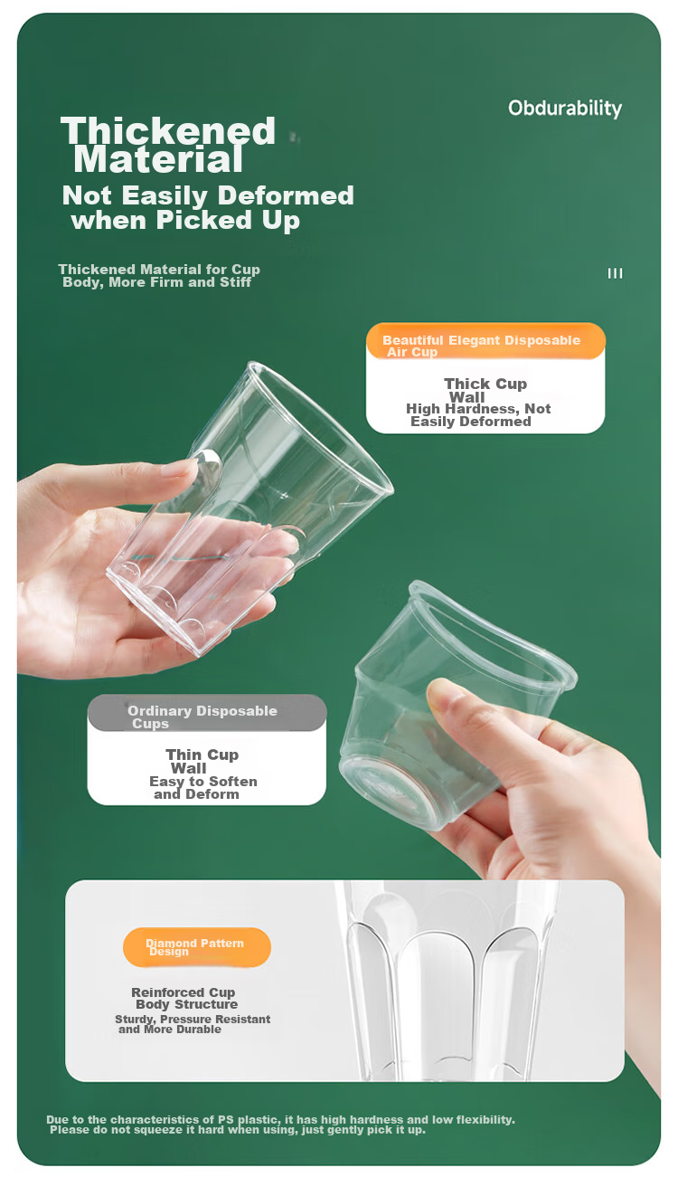 MARYYA Disposable Cups, Aviation Cups, 300ml*50 Pieces, Space Cups, Food-Grade Thickened Plastic Beverage And Tea Cups 5