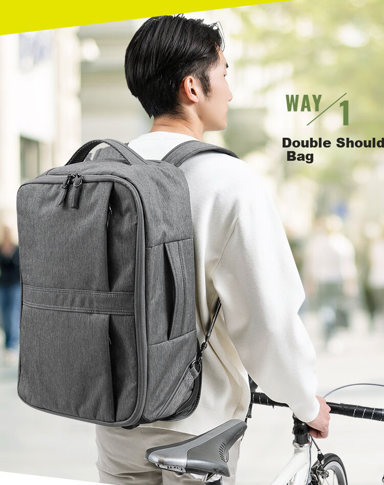 SANWA Multifunctional Pull-Back Backpack with Wheels, Business Backpack, Luggage Bag, Travel Bag, Carry-On Approved, 22 Liters 4