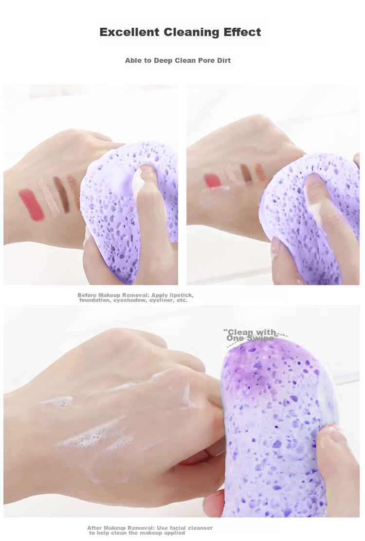 UPLUS Extra Large And Thick Cleaning Power Strong Mesh Multi-Hole Face Cleansing Puff Beehive Facial Cleansing Puff, 2 Pieces with Storage Box 7