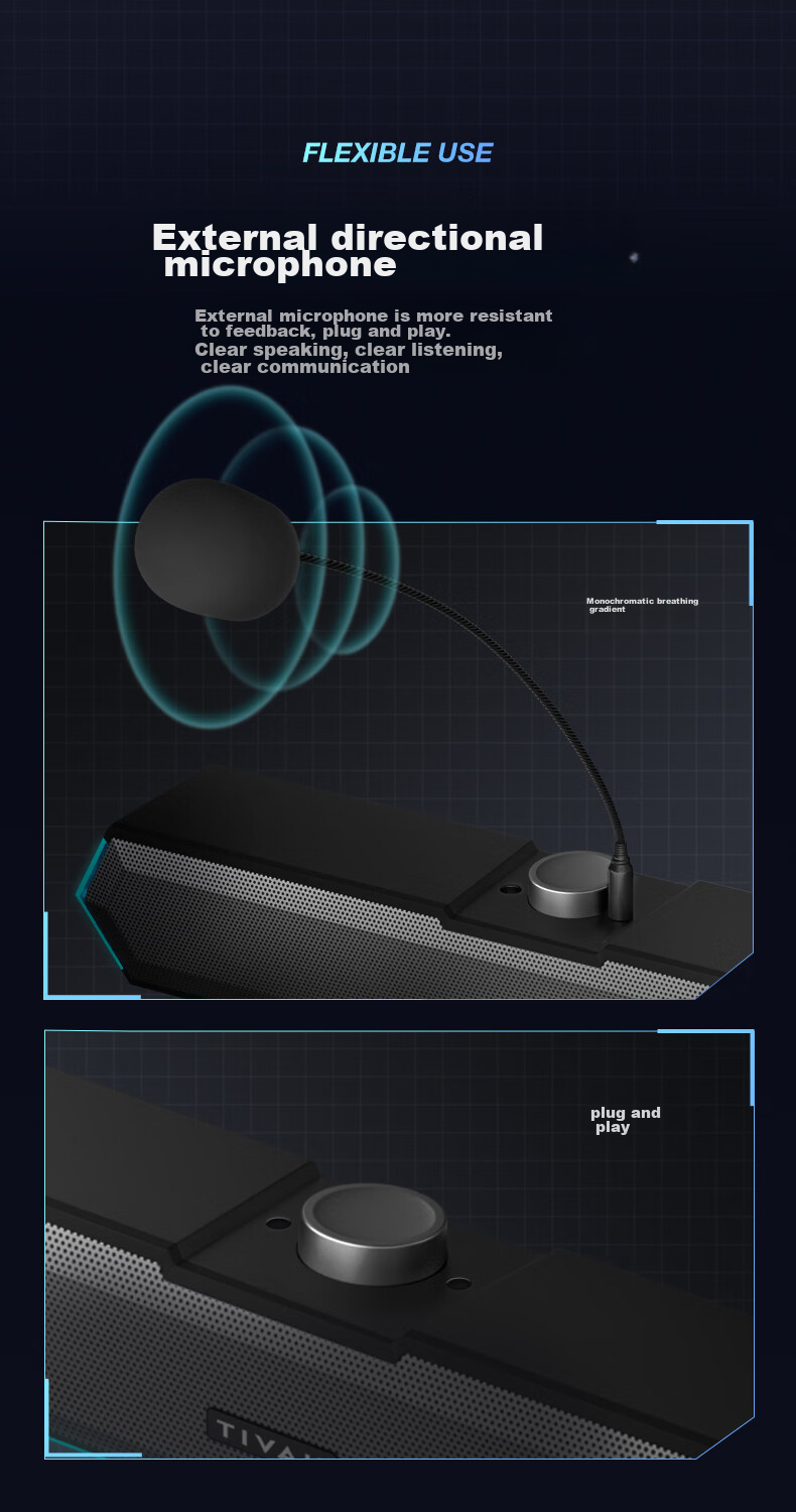Havit Computer Speakers, Bluetooth Speaker, Desktop Home Laptop Host USB Long Bar Speaker, Online Class Mini Subwoofer External Speaker, M19 Microphone Versio 11