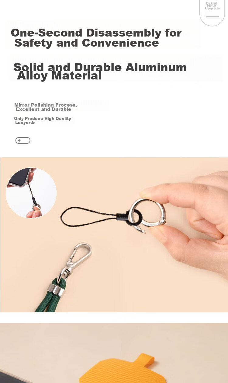 Dipuer Phone Strap Neck Strap Crossbody Adjustable Retractable Anti-Loss Universal Phone Case Durable Long Black [Ring Holder + Clip] 12