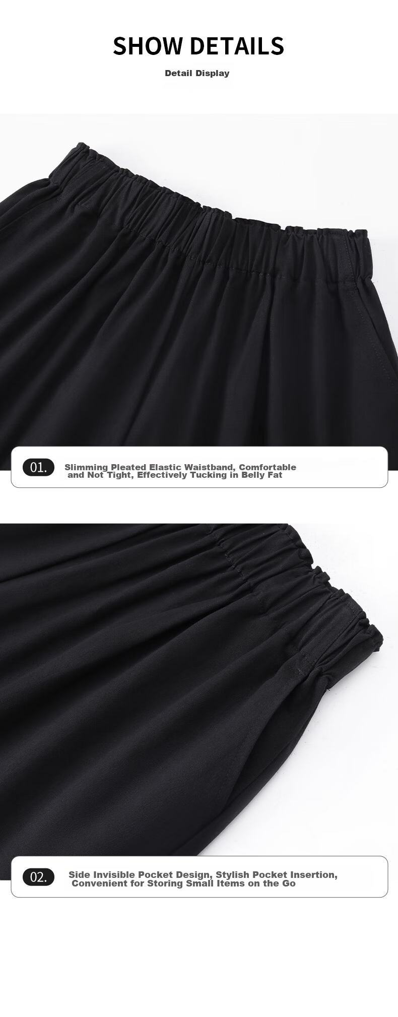 Baleno 100% Pure Cotton Shorts for Women, New Summer 2025 Style, High-Waisted Loose Wide-Leg Pants, Versatile Three-Quarter Length Shorts for Outdoor Activities And Travel 16