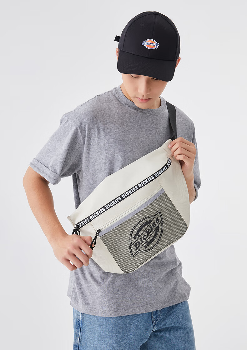 Dickies Crossbody Bag Large Capacity Men's Multi-Compartment Chest Bag DK New Style Lightweight Cycling Waist Pack Hiking Sports Travel Bag 19