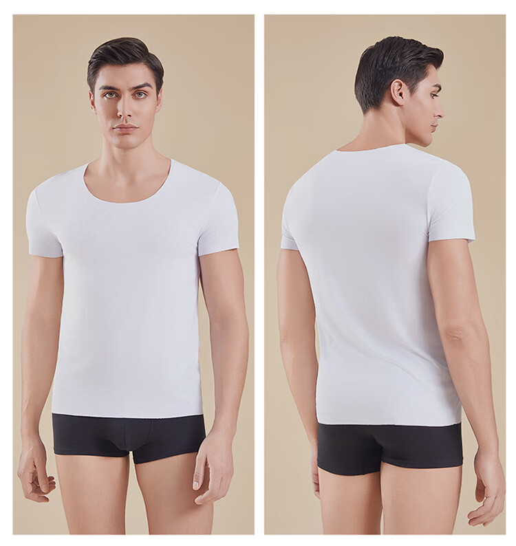 Hosa Men's Short-Sleeve Modal T-Shirt, Autumn And Winter Sports Undershirt, Versatile And Breathable, Black, Size L 15