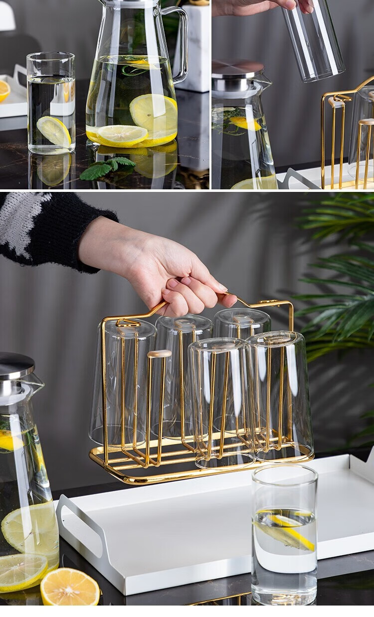 Banwu Life Large Capacity Glass Water Pitcher High Temperature Resistant Thickened Explosion-Proof Cold Water Jug Juice Pitcher 13
