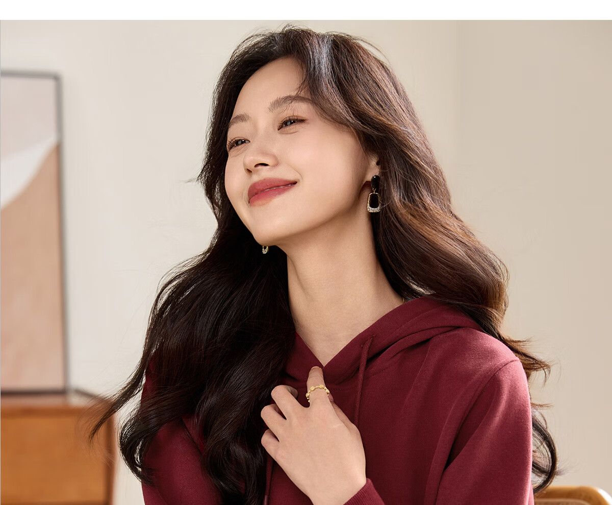 PinCai Fleece-Lined Sweatshirt for Women, Loose Drawstring Hoodie, Autumn And Winter Fleece-Lined Thickened Solid Color Jacket P144W2001 11
