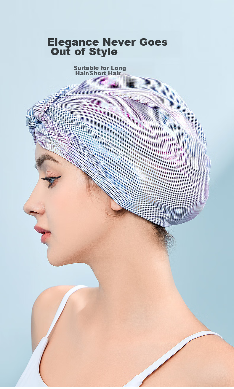 OMOM Swimming Cap for Women, Non-Binding, Long Hair Specific, Cute Korean Style, Adult Women's Trendy Design with Ear Protection And Enlarged Fabric 4