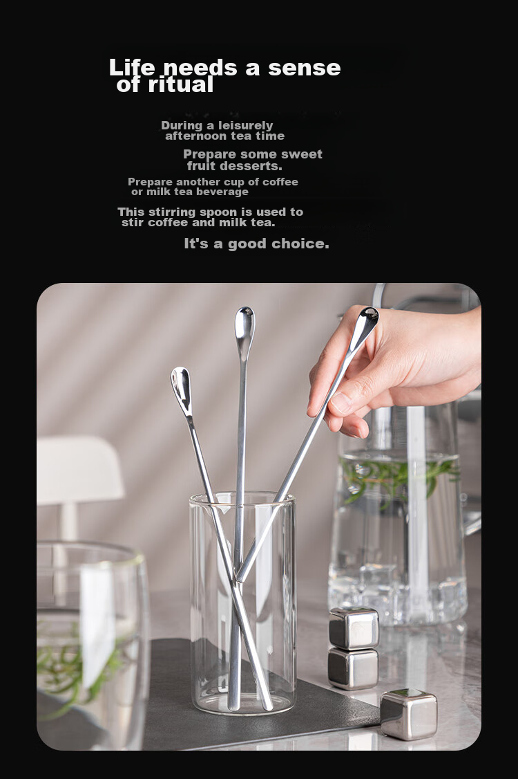 Banwushenghuo 304 Stainless Steel Mixing Spoon, Coffee Spoon, Small Soup Spoon, Dessert Spoon, Ice Cream Spoon, Seasoning Spoon, Small Salt Spoo 5