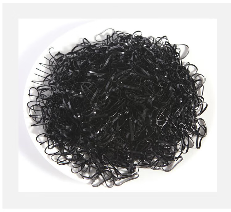 Jingxiaodi Approximately 500 Thickened And Reinforced Disposable Hair Ties, High Elasticity Children's Rubber Bands, Hair Elastics And Hair Bands in Black And Colorful 3