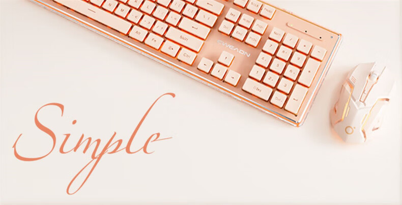 EWEADN V3104 Wireless Keyboard And Mouse Set, Bluetooth Dual-Mode Silent Mechanical Feel High Aesthetic Value Slim Office Membrane Keyboard for Computer Laptop IPad Universal, Milk White Color 2