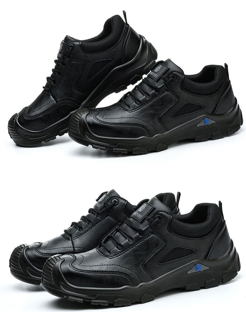 LAOGUANJIA Men's Safety Shoes with Steel Toe Cap, Anti-Smashing, Puncture-Resistant, Waterproof, Oil And Acid Resistant, Solid Sole, High-Top Protective Work Functional Shoes, Size 43 8