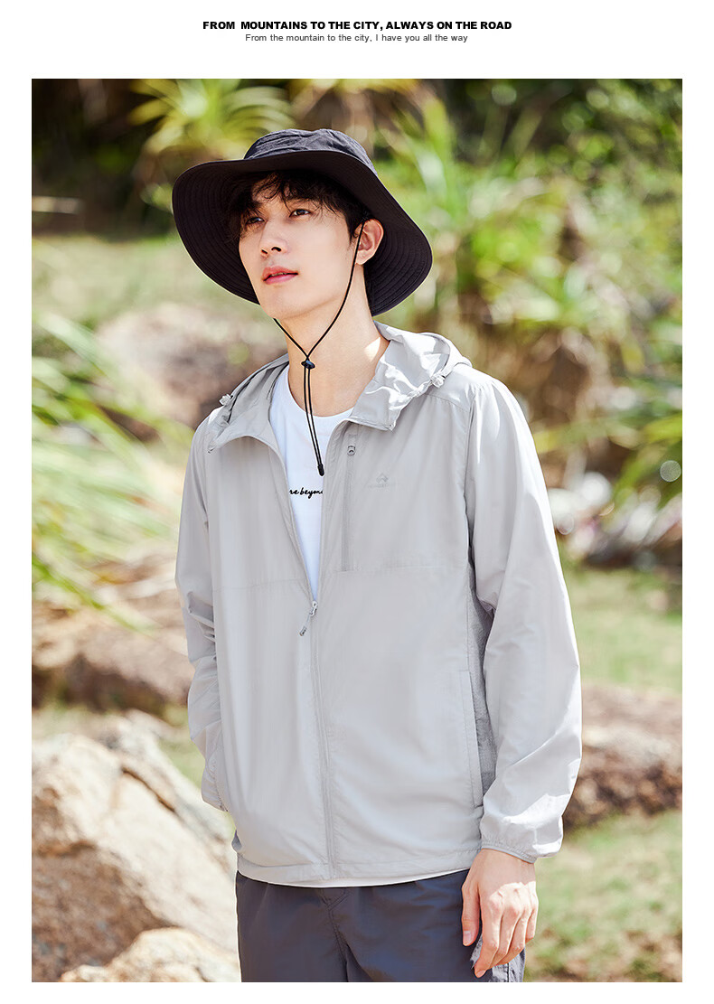 Pioneer Camp Fengdie Sun Protection Jacket for Men, Summer UV-Resistant Outdoor Sun Protection Clothing, Lightweight Loose Breathable Top for Me 36