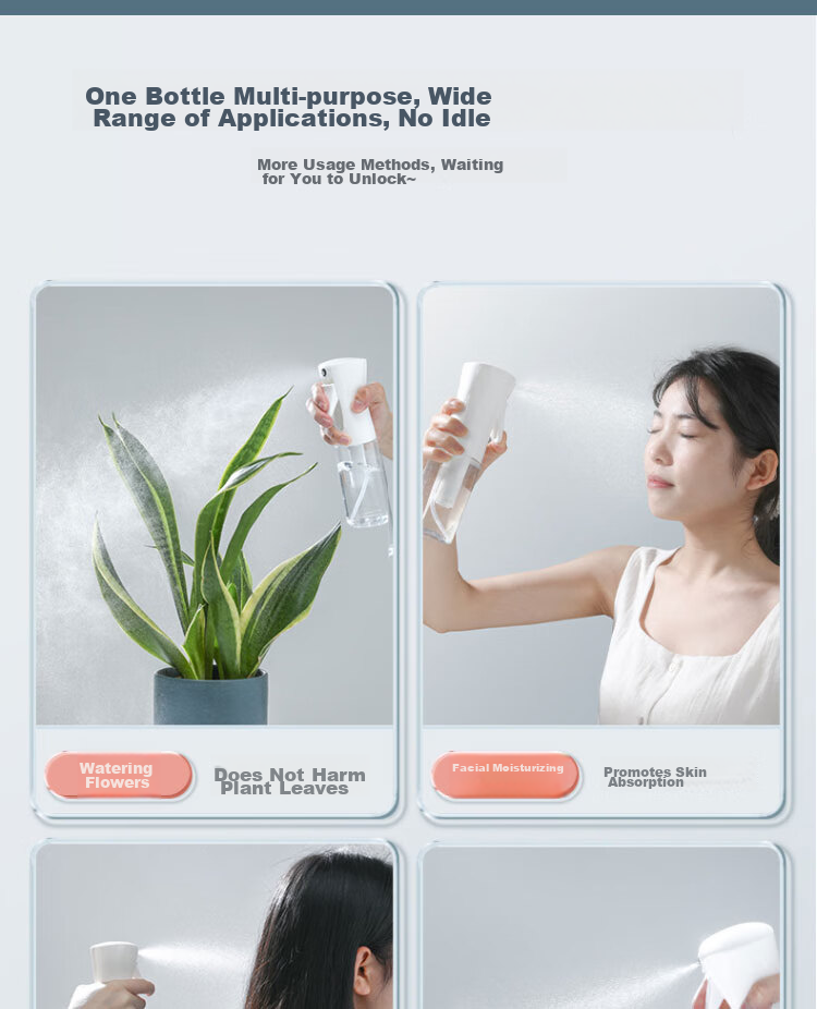 Cigeman High-Pressure Spray Bottle [200ml White Transparent], Fine Mist Spray Bottle for Makeup, Hydration, And Disinfectio 3