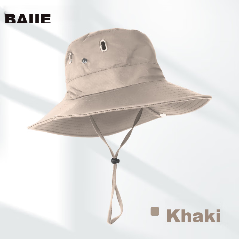 BJ Fisherman Hat Sun Protection Hat Outdoor Hiking Cap for Men And Women, Large Head Circumference Wide Brim Sun Hat Khaki Color