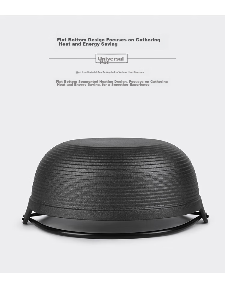 Telssida Japanese Cast Iron Sukiyaki Pot, Uncoated Thickened Non-Stick Raw Iron Soup Pot, Stew Pot, Meat Stewing Pot, Outdoor Cooking Hot Pot 6